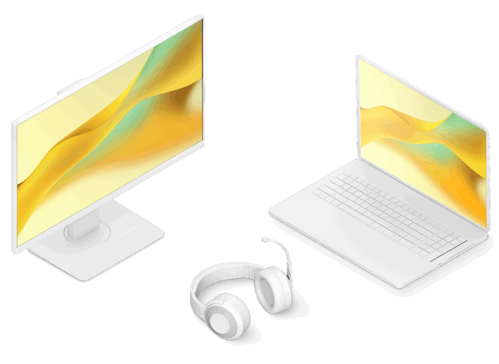 graphic of desktop and laptop that have been updated with Chrome OS Flex